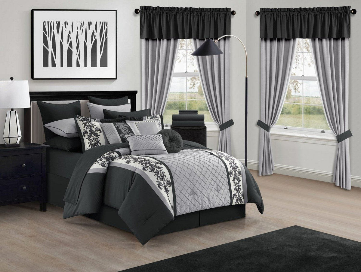 Chic Home Dorian 30 Piece Color Block Comforter Set