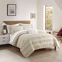 Chic-Home-Emma 4 Piece Striped Seersucker Comforter Set-