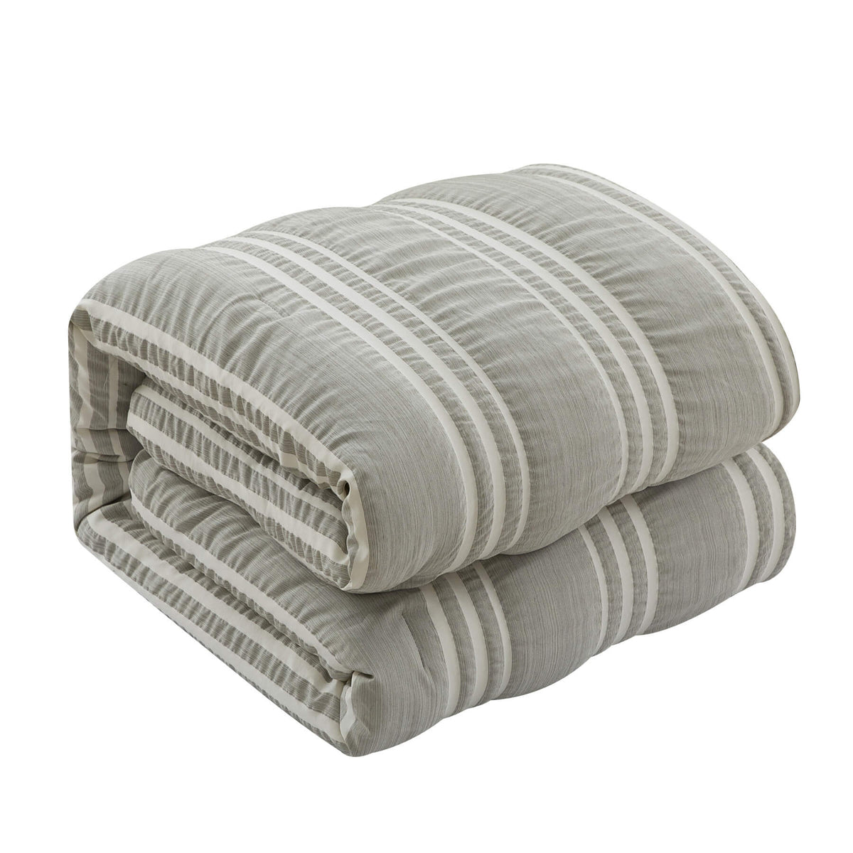 Chic-Home-Emma 4 Piece Striped Seersucker Comforter Set-