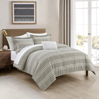 Chic-Home-Emma 4 Piece Striped Seersucker Comforter Set-