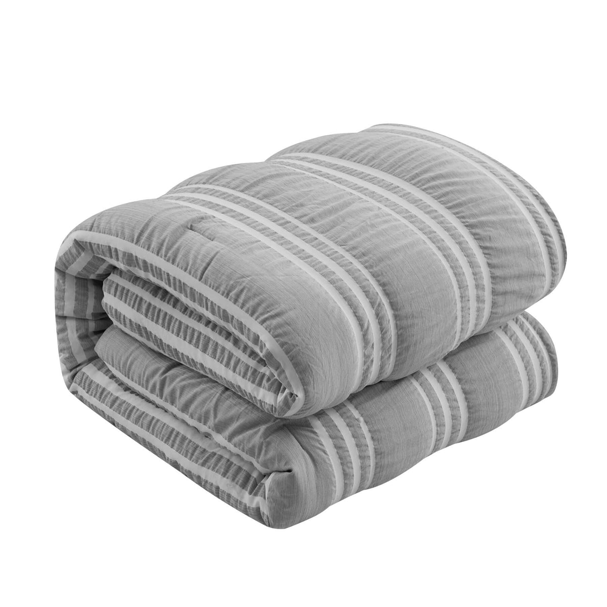 Chic-Home-Emma 4 Piece Striped Seersucker Comforter Set-