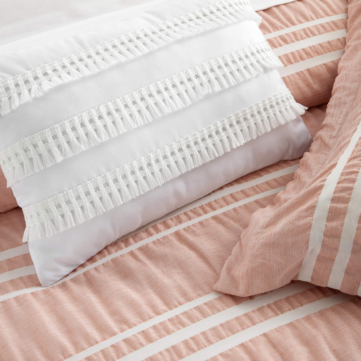 Chic-Home-Emma 8 Piece Striped Seersucker Comforter Set-