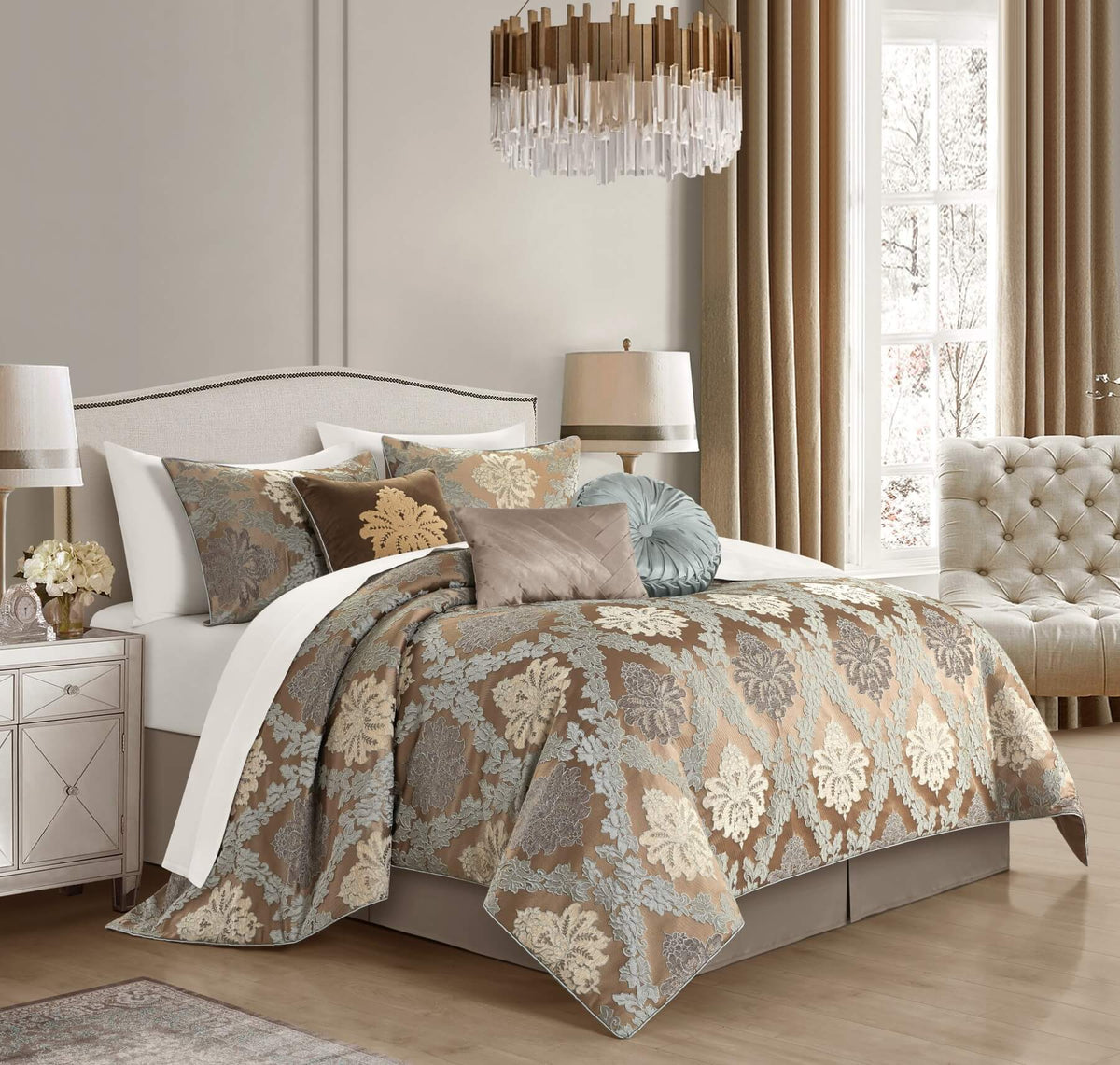 Chic Home Greta 6 Piece Chenille Medallion Comforter Set-