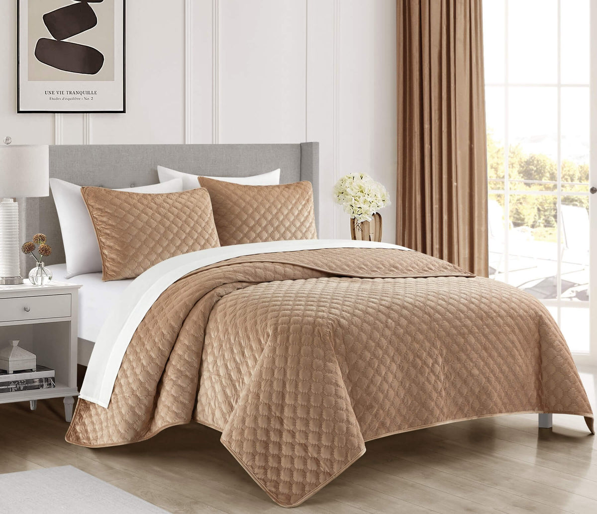 Chic Home Kehlani 7 Piece Dutch Velvet Quilt Set-