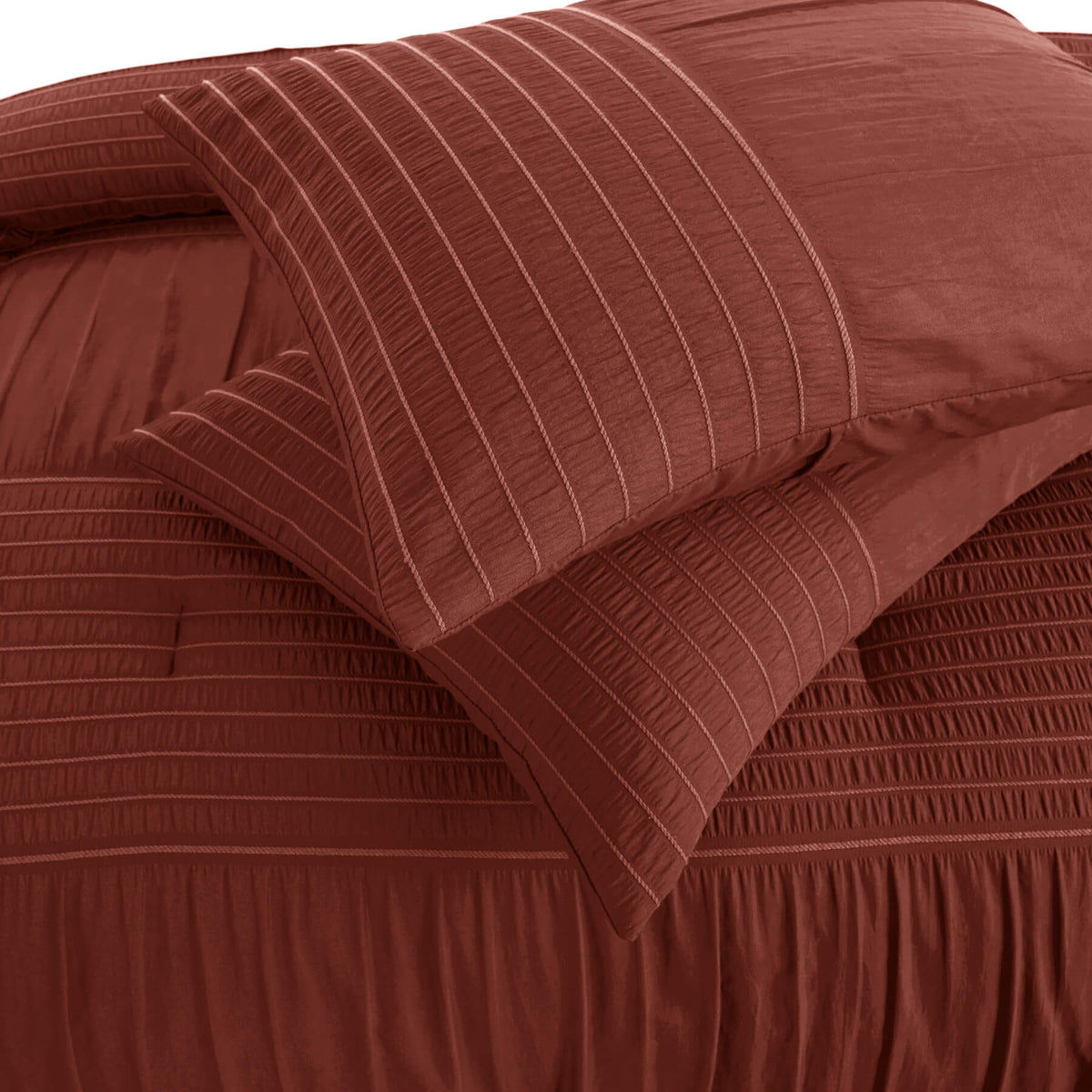 Chic Home Leona 5 Piece Pleated Seersucker Comforter Set-