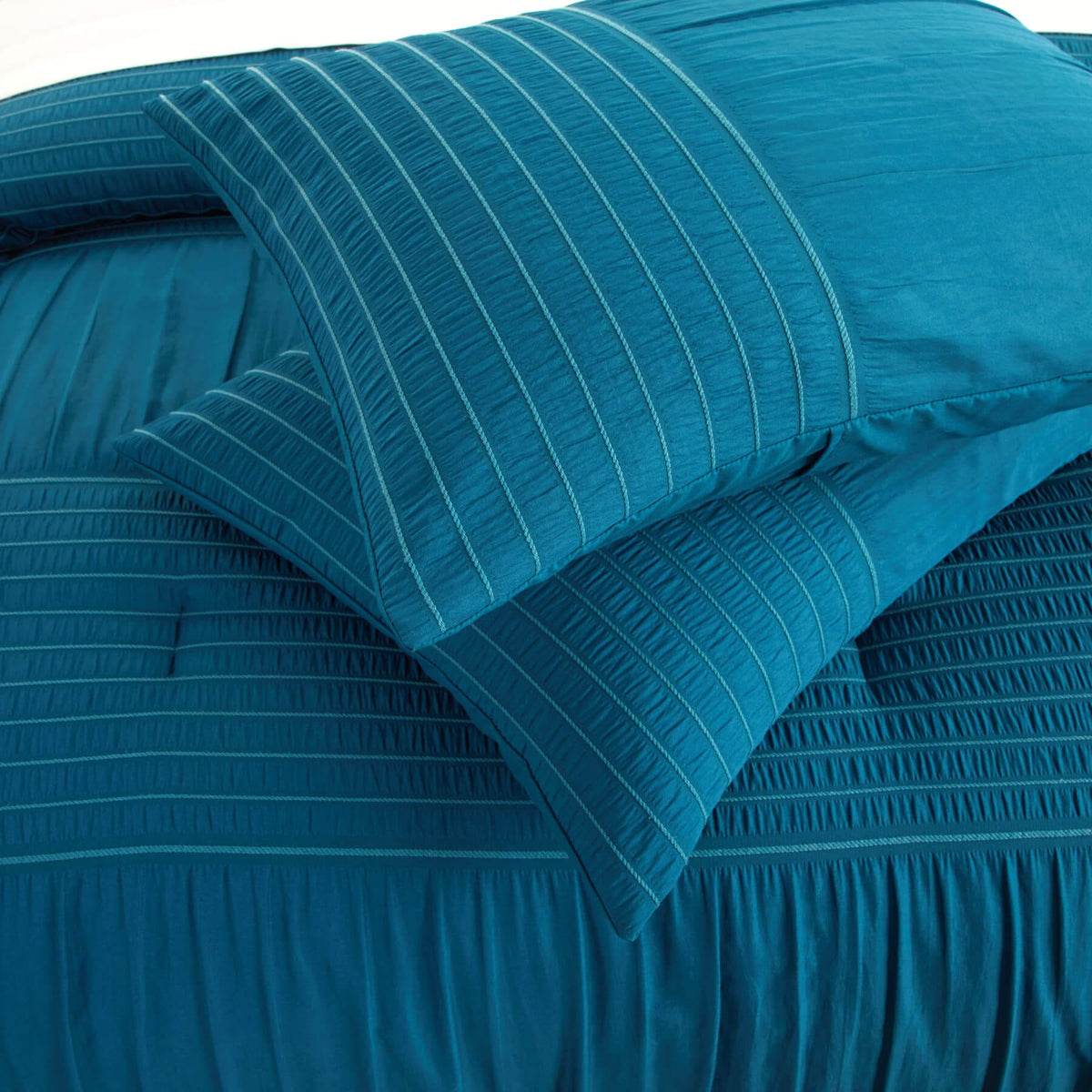 Chic Home Leona 9 Piece Pleated Seersucker Comforter Set-