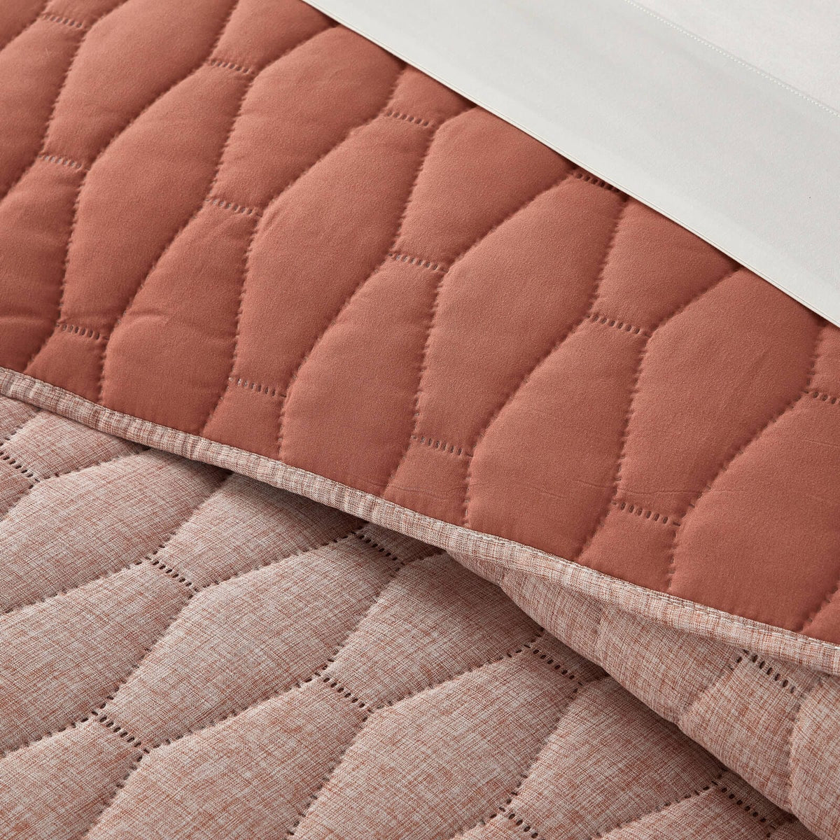 Chic Home Nyla 3 Piece Geometric Quilt Set Brick
