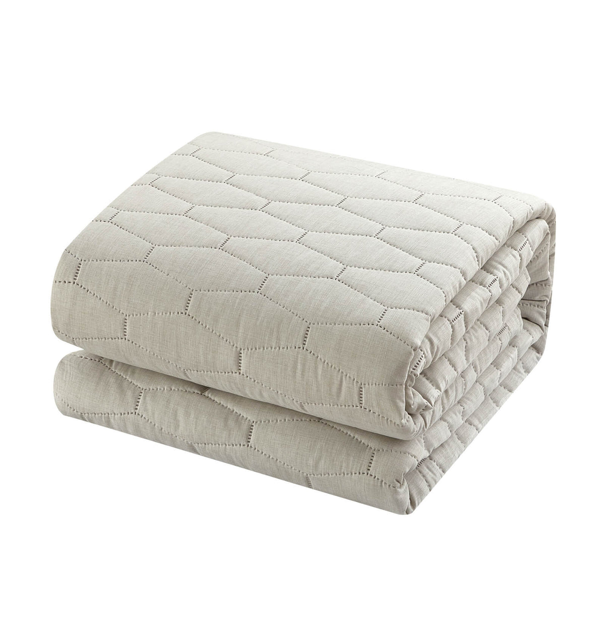 Chic Home Nyla 7 Piece Geometric Quilt Set Beige