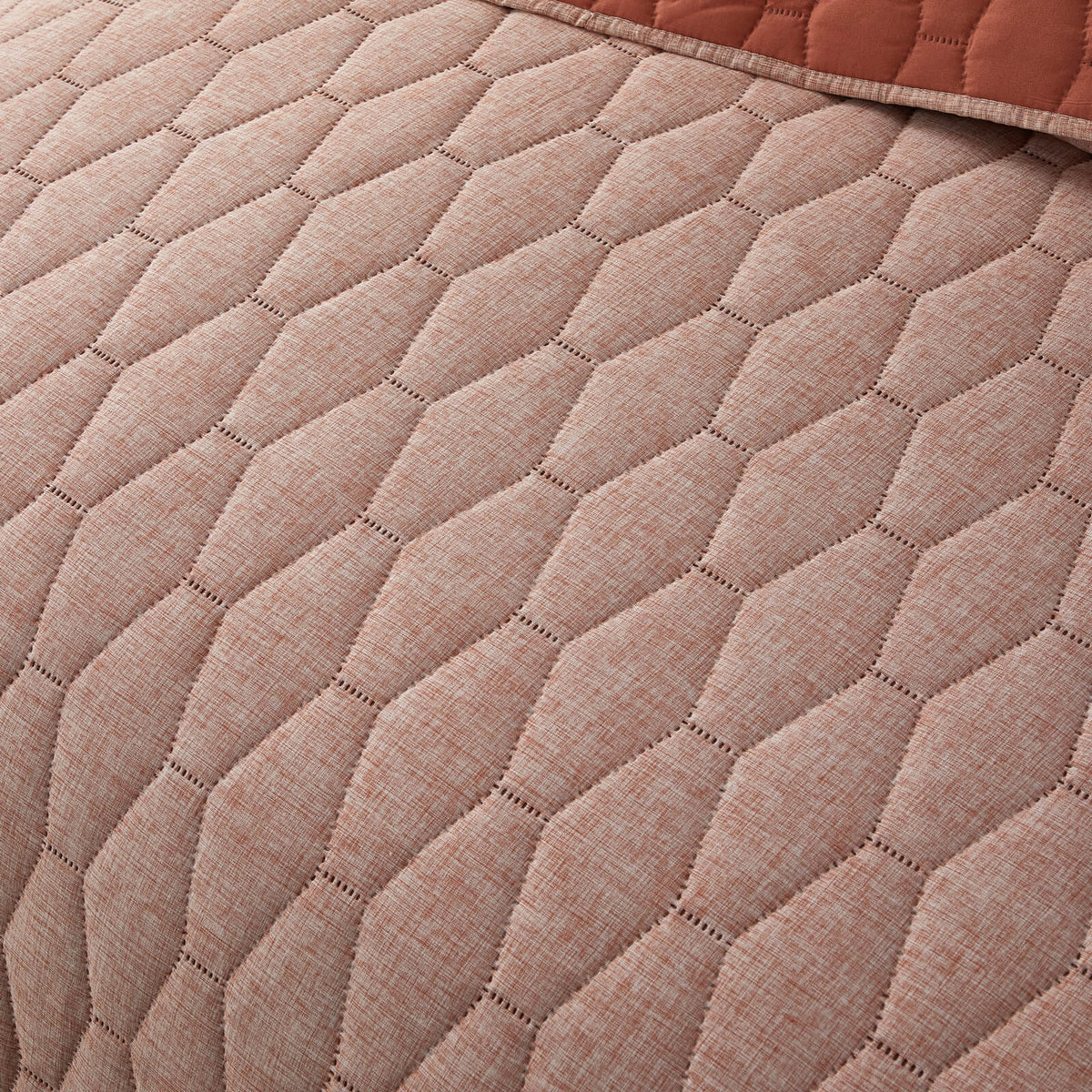 Chic Home Nyla 7 Piece Geometric Quilt Set Brick