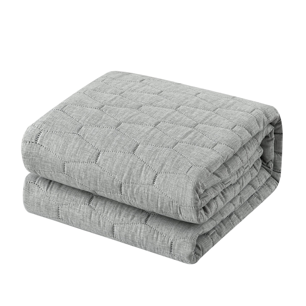 Chic Home Nyla 7 Piece Geometric Quilt Set Grey