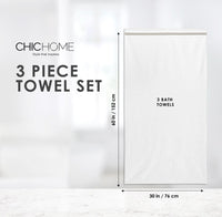 Chic Home Striped Hem Turkish Cotton 3 Piece Bath Towel Set-Taupe