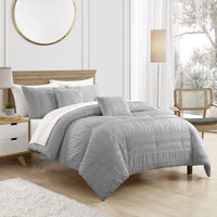 Chic Home Thalia 5 Piece Ruffled Striped Comforter Set-