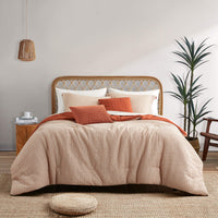 Chic-Home-Willa 9 Piece Waffle Texture Comforter Set-Brick