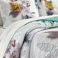 Chic Home Zariah 7 Piece Watercolor Floral Quilt Set Multi-color