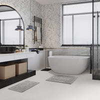 Chic-Home-Greyson 2 Piece Plush Cotton Bath Rug Set-Grey