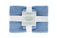 Jacquard Turkish Cotton 6 Piece Towel Set-Blue