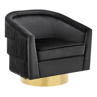 Iconic Home Alani Velvet Swivel Base Accent Chair