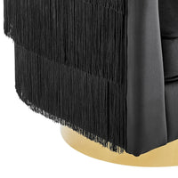 Iconic Home Alani Velvet Swivel Base Accent Chair