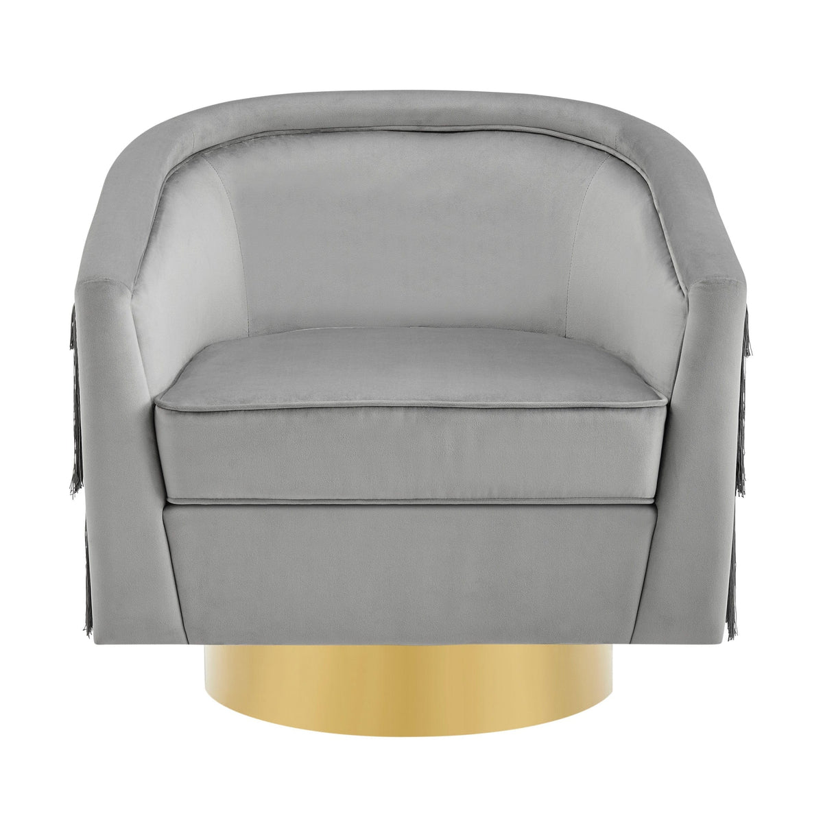 Iconic Home Alani Velvet Swivel Base Accent Chair