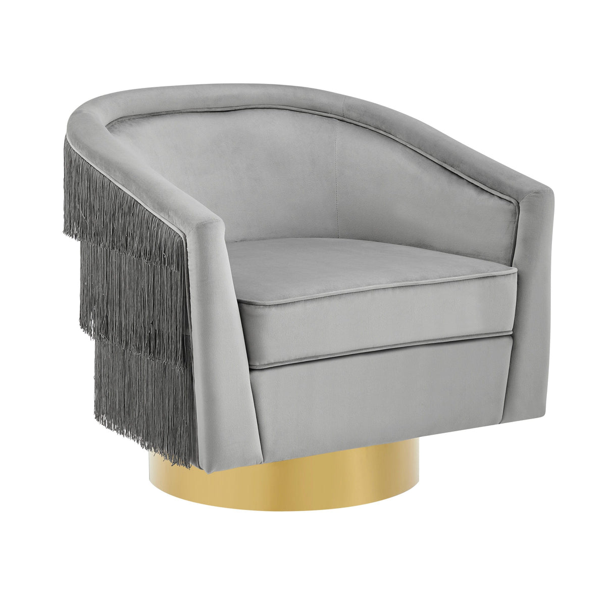 Iconic Home Alani Velvet Swivel Base Accent Chair