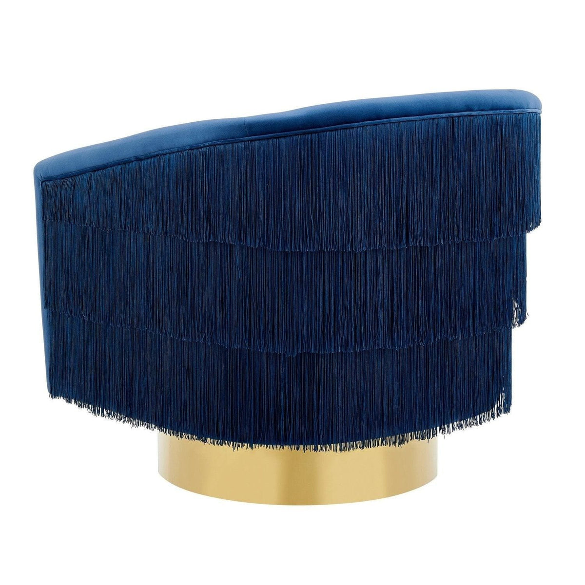 Iconic Home Alani Velvet Swivel Base Accent Chair