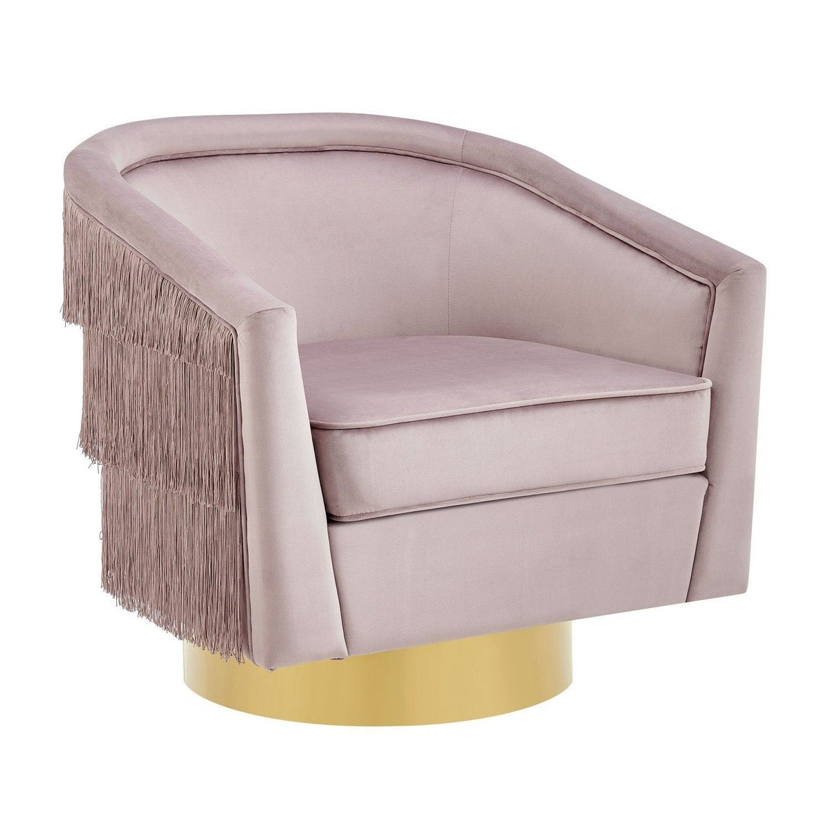 Iconic Home Alani Velvet Swivel Base Accent Chair