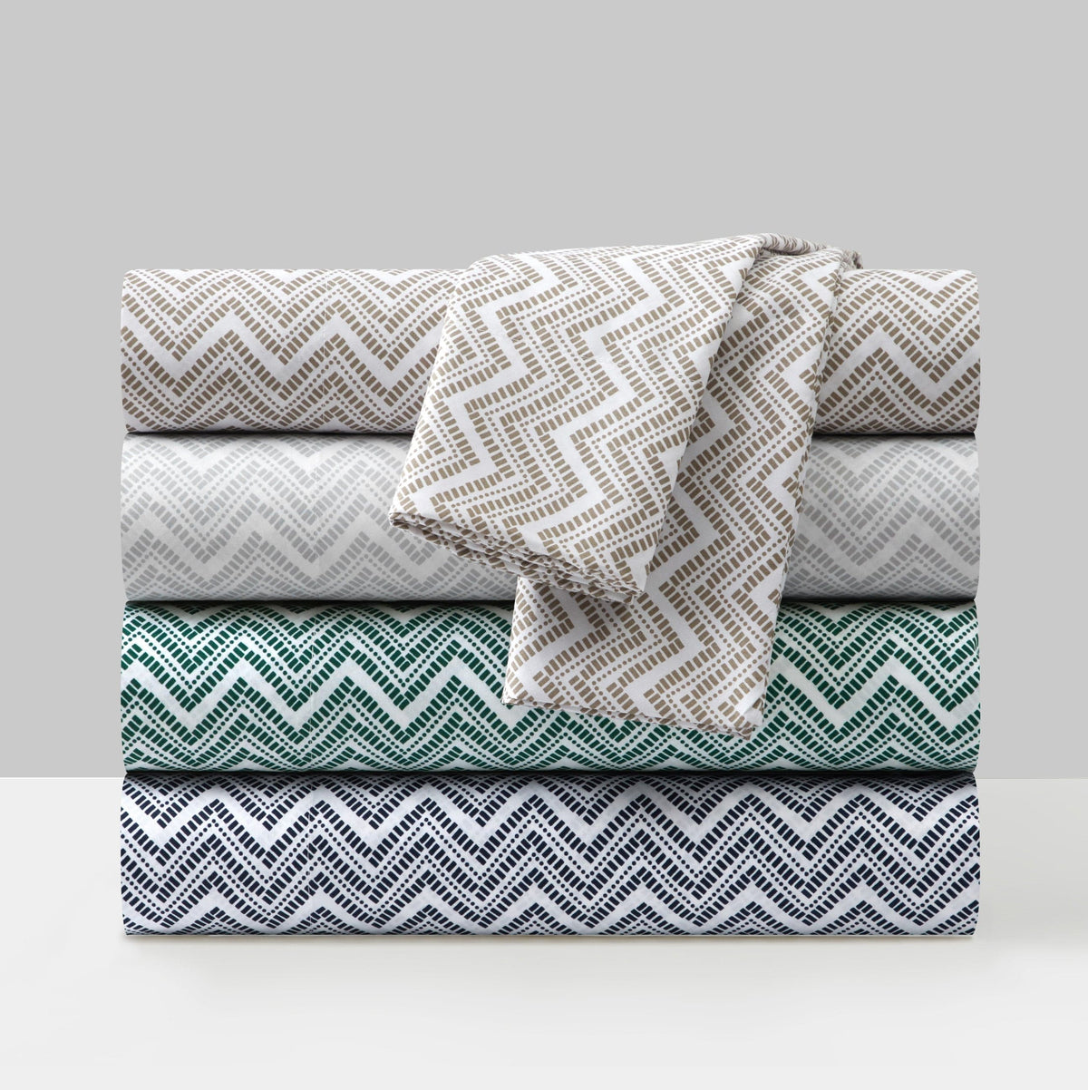 Chic Home Alaina 4 Piece Chevron Design Sheet Set