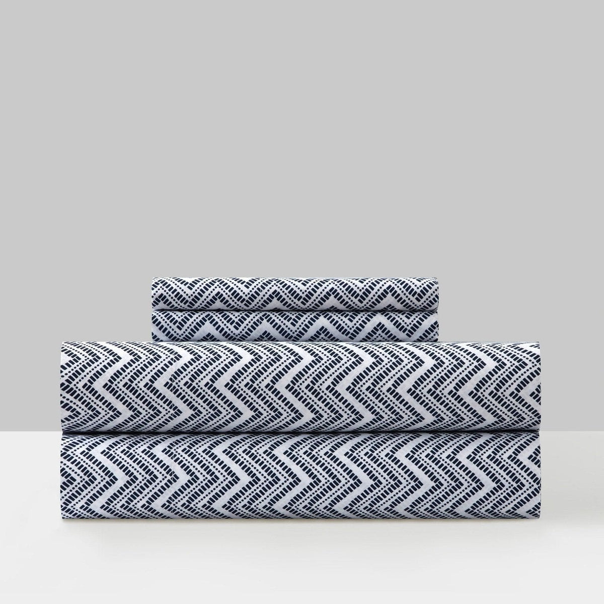 Chic Home Alaina 4 Piece Chevron Design Sheet Set Navy