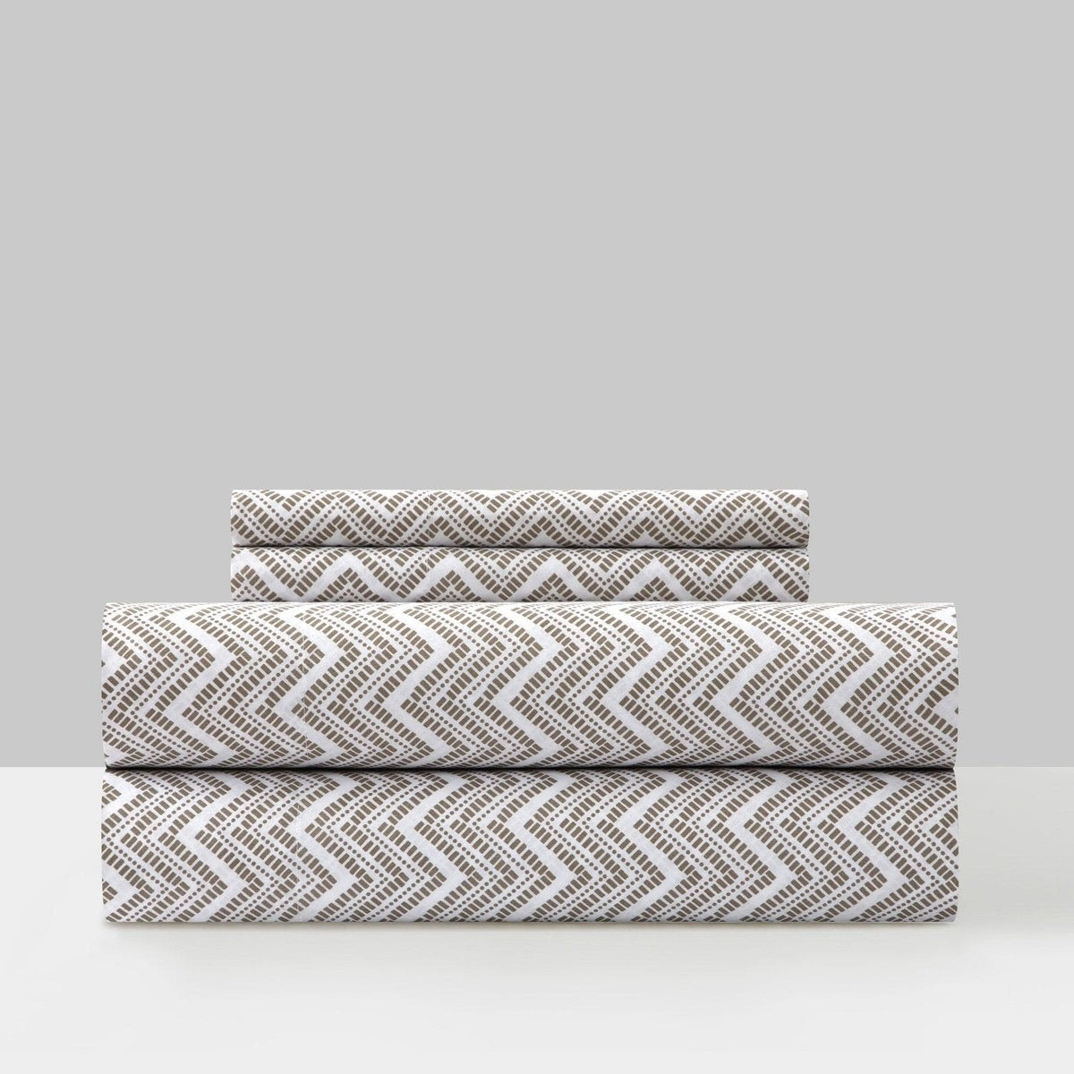 Chic Home Alaina 4 Piece Chevron Design Sheet Set Taupe