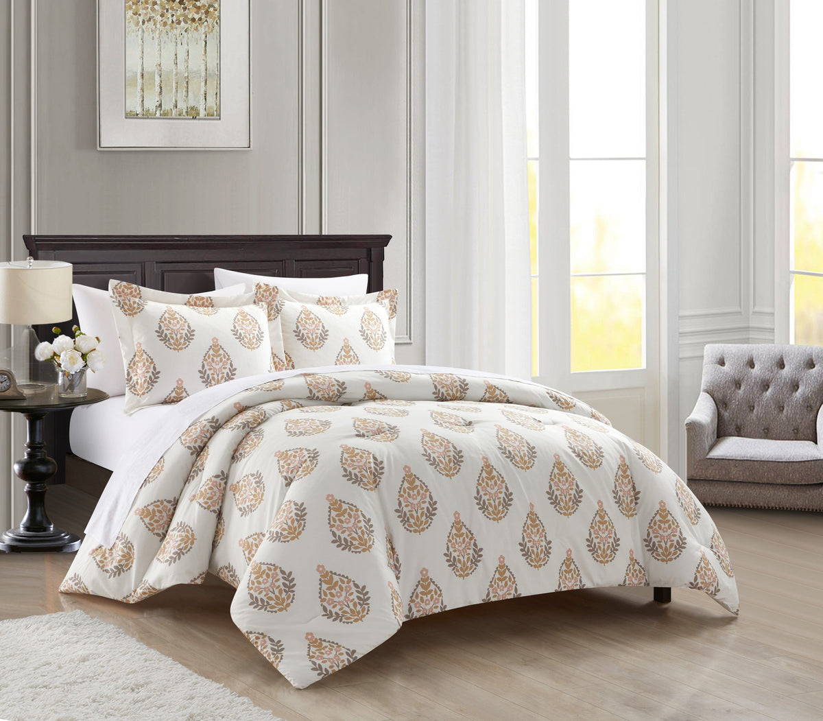Chic Home Amelia 3 Piece Floral Medallion Print Duvet Cover Set