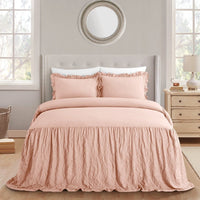 Chic Home Ashford 7 Piece Ruffled Quilt Set Blush