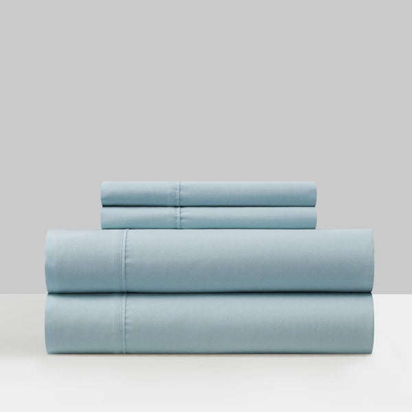 Chic Home Ashton 4 Piece Piping Flange Edge Sheet Set Blue