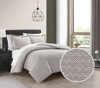 Chic Home Blaine 3 Piece Chevron Duvet Cover Set