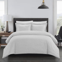 Chic Home Blaine 7 Piece Chevron Duvet Cover Set Grey