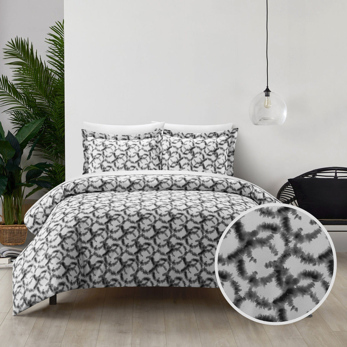 Chic Home Chrisley 3 Piece Watercolor Duvet Cover Set Grey