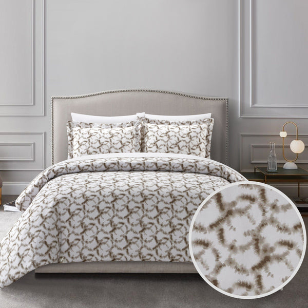 Chic Home Chrisley 3 Piece Watercolor Duvet Cover Set Taupe