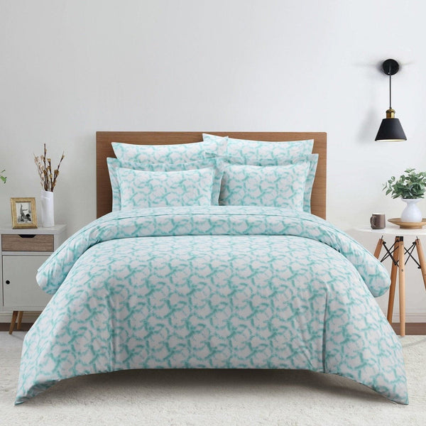 Chic Home Chrisley 7 Piece Watercolor Duvet Cover Set Aqua