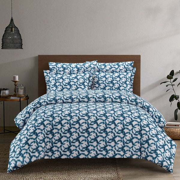 Chic Home Chrisley 7 Piece Watercolor Duvet Cover Set Navy