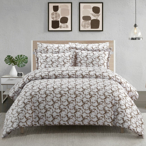 Chic Home Chrisley 7 Piece Watercolor Duvet Cover Set Taupe