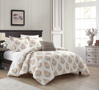 Chic Home Clarissa 4 Piece Floral Medallion Print Comforter Set