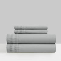 Chic Home Harley 4 Piece Pleated Sheet Set Grey