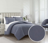 Chic Home Laurel 3 Piece Graphic Herringbone Print Duvet Cover Set