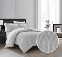 Chic Home Laurel 3 Piece Graphic Herringbone Print Duvet Cover Set