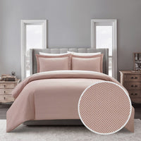 Chic Home Laurel 3 Piece Graphic Herringbone Print Duvet Cover Set Blush