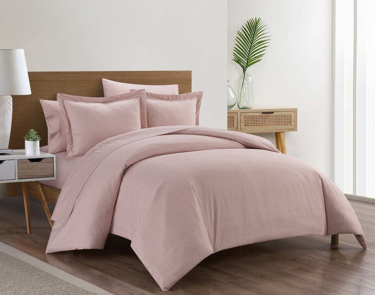 Chic Home Laurel 7 Piece Graphic Herringbone Print Duvet Cover Set