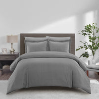 Chic Home Morgan 7 Piece Striped Duvet Cover Set Charcoal