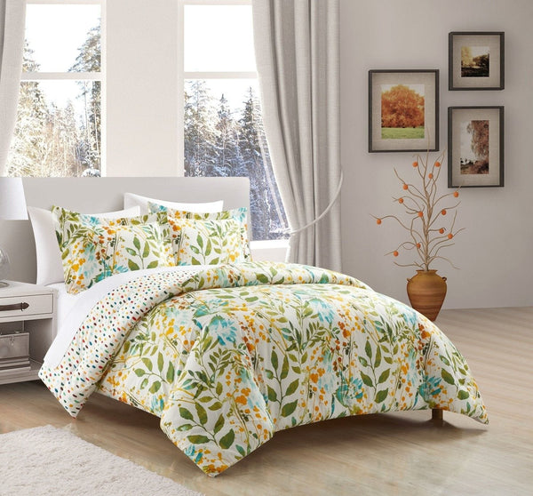 Chic Home Robin 3 Piece Reversible Floral Print Duvet Cover Set 