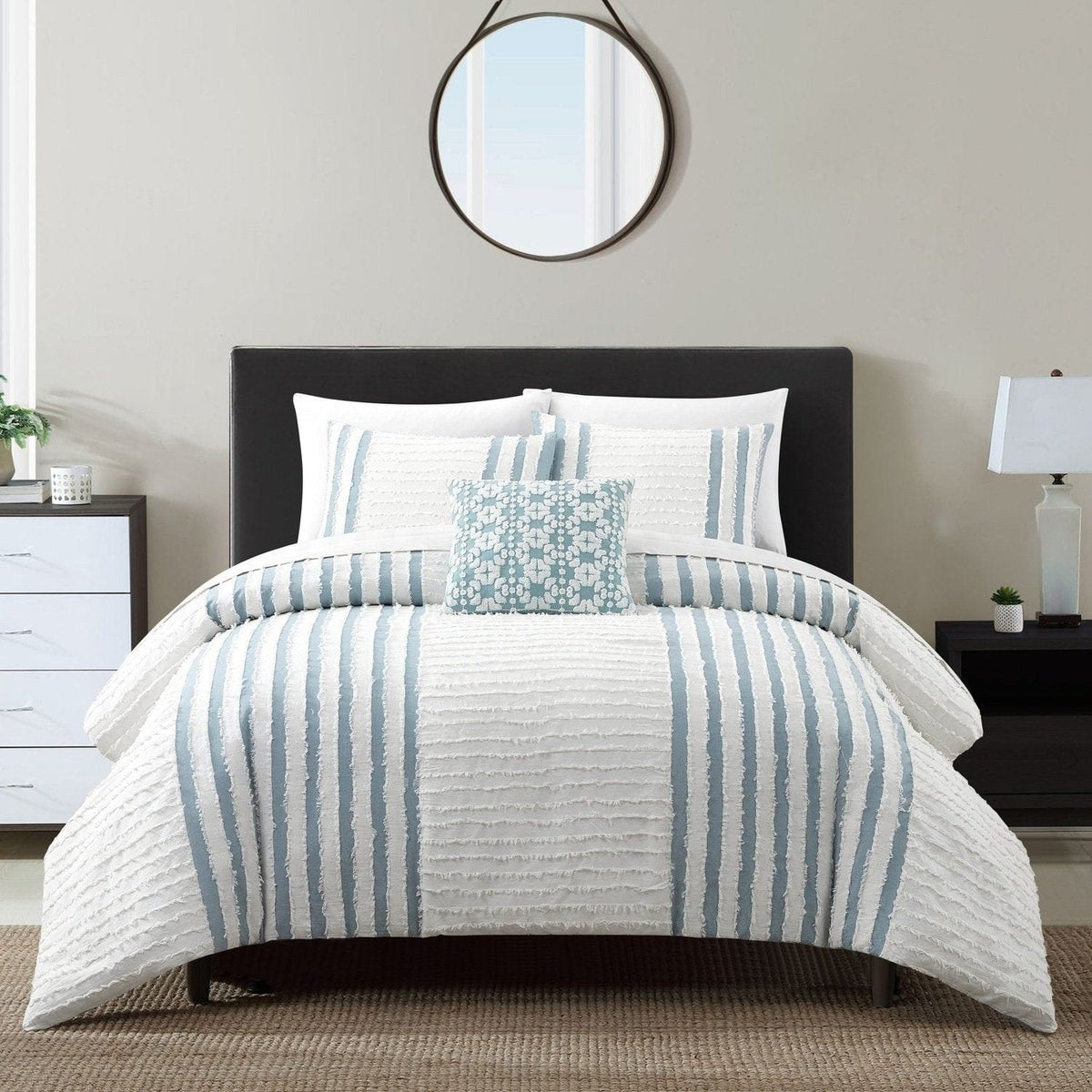 Chic Home Sofia 4 Piece Cotton Jacquard Comforter Set Green