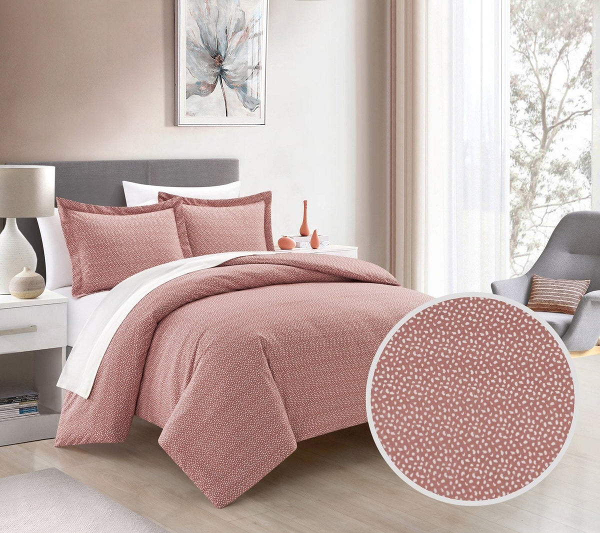 Chic Home Tyson 3 Piece Spotted Print Duvet Cover Set