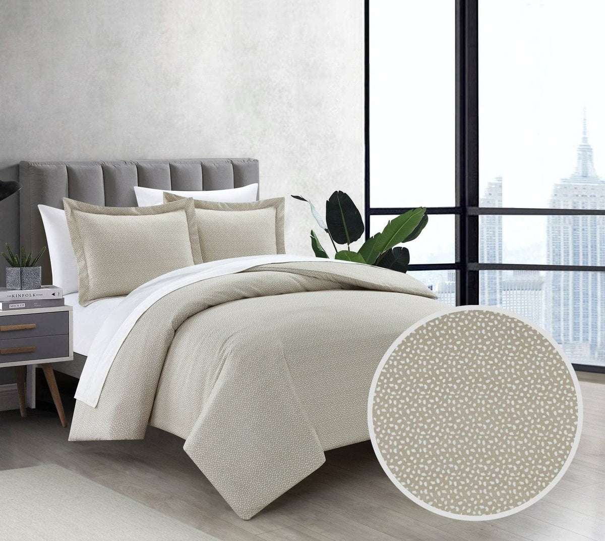 Chic Home Tyson 3 Piece Spotted Print Duvet Cover Set